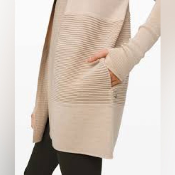 Lululemon Sit in Locus Wrap II Heathered Sandlot Merino Wool Cardigan - Picture 3 of 12